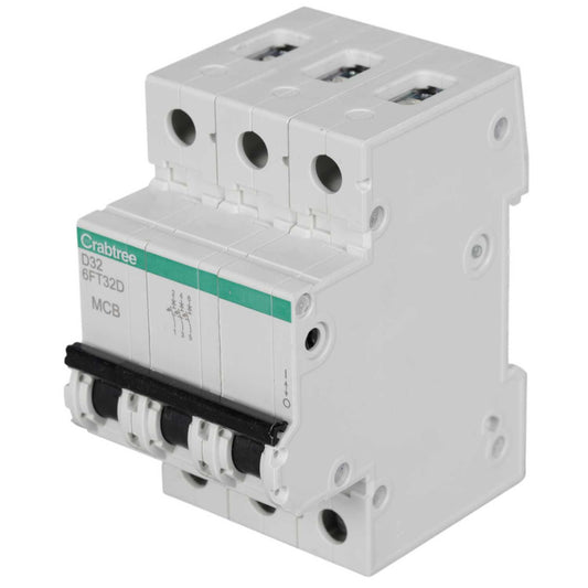Crabtree Loadstar 32A Triple Pole 6kA D Curve MCB