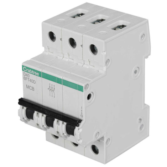 Crabtree Loadstar 40A Triple Pole 6kA D Curve MCB