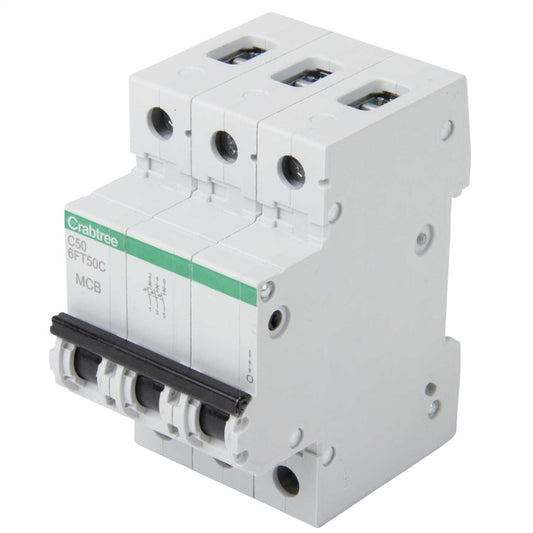 Crabtree Loadstar 50A Triple Pole 6kA C Curve MCB