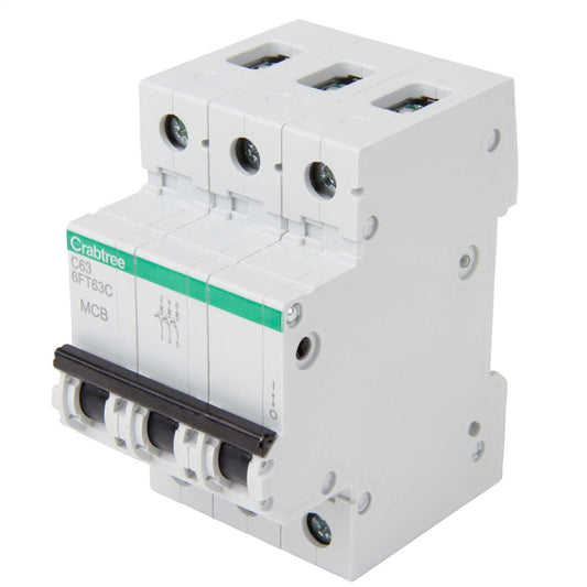 Crabtree Loadstar 63A Triple Pole 6kA C Curve MCB