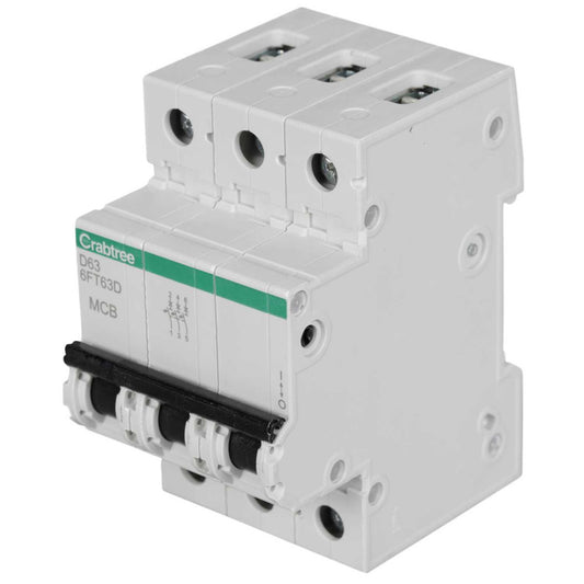 Crabtree Loadstar 63A Triple Pole 6kA D Curve MCB