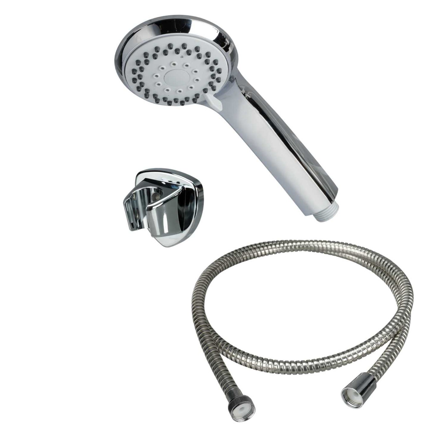 Croydex Three Function Shower Handset with Hose and Bracket Chrome