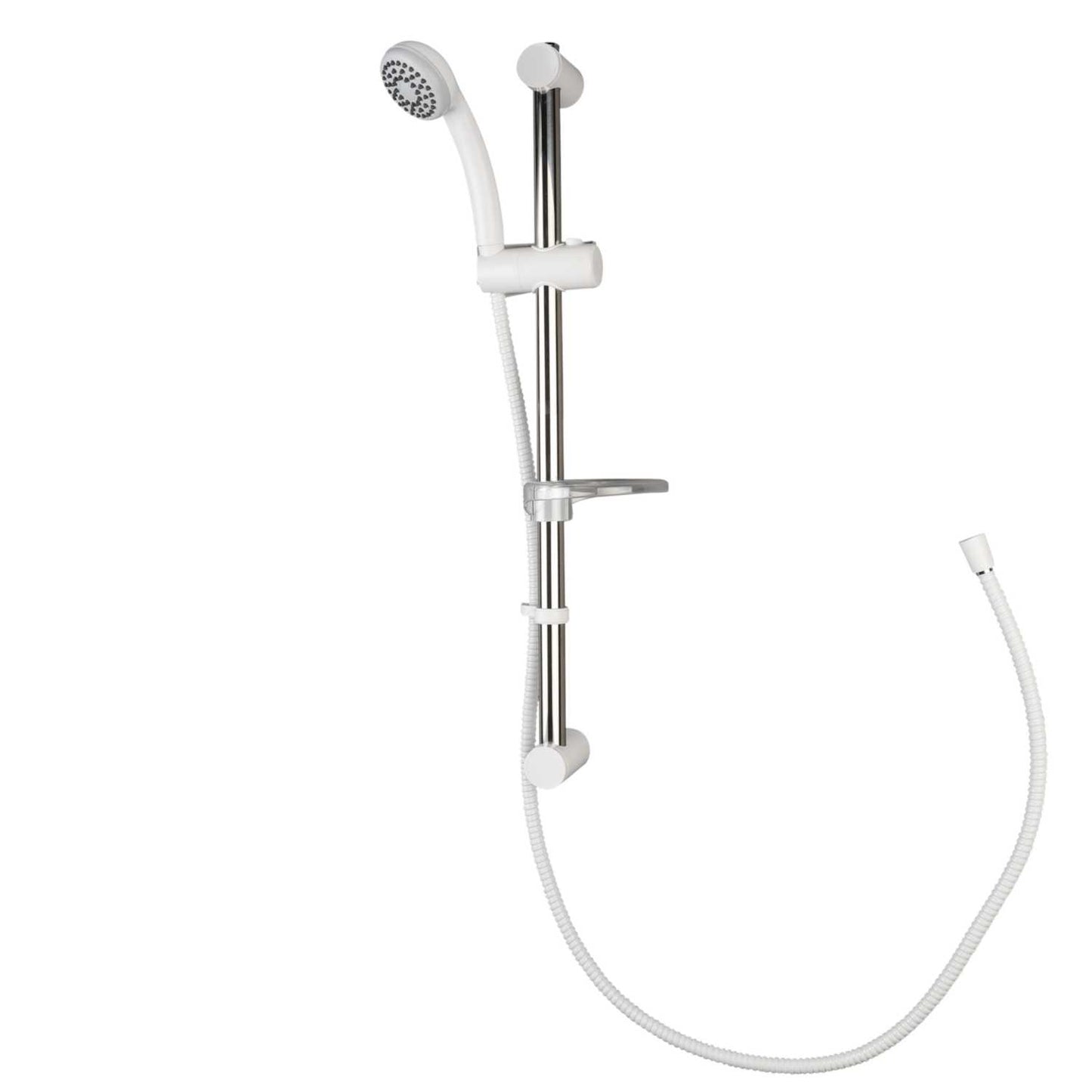 Croydex One Function Shower Set with Riser Rail White
