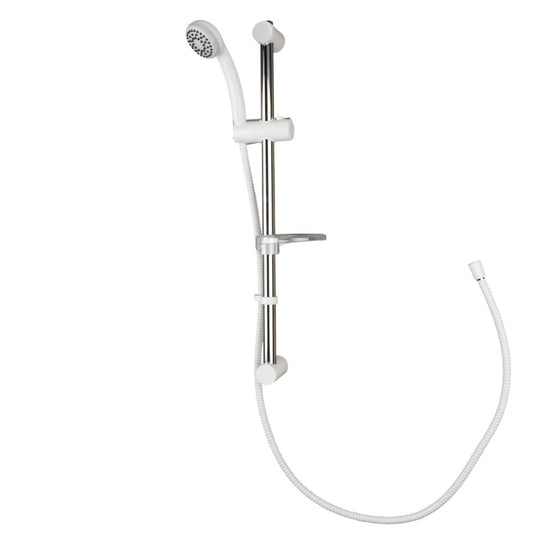 Croydex One Function Shower Set with Riser Rail White