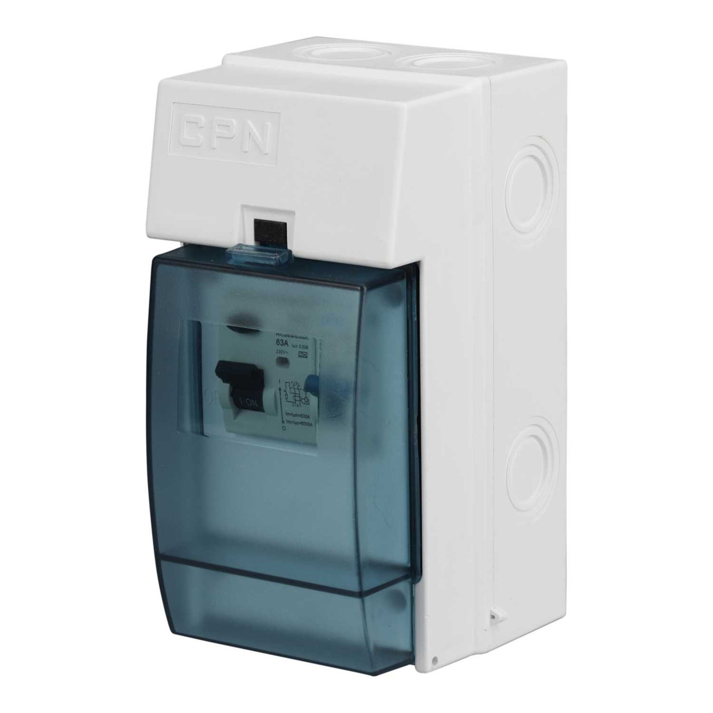 Cudis 3 Module Plastic Enclosure with 63A Type A RCD and 40A Type C MCB