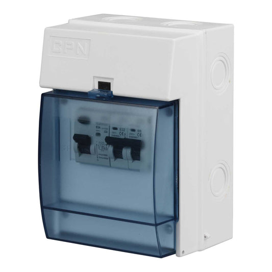 Cudis 5 Module Plastic Enclosure with 63A Type A RCD and 6A and 32A Type B MCB