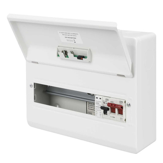 Cudis 10 Way Lumo Titan 100A Isolator Incomer Metal Clad Consumer Unit with SPD