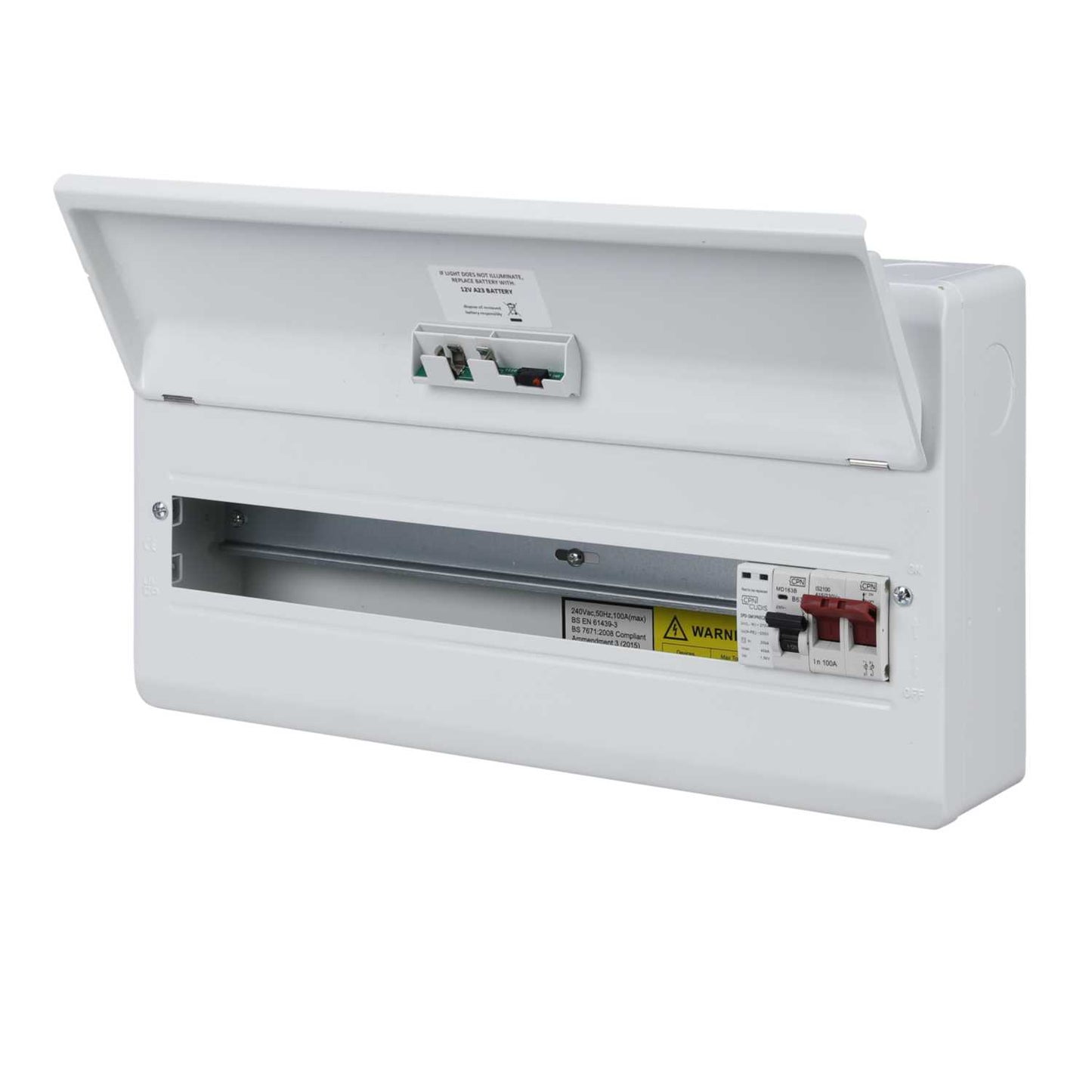 Cudis 18 Way Lumo Titan 100A Isolator Incomer Metal Clad Consumer Unit with SPD