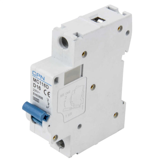 Cudis MC 16A Single Pole 6kA D Curve MCB