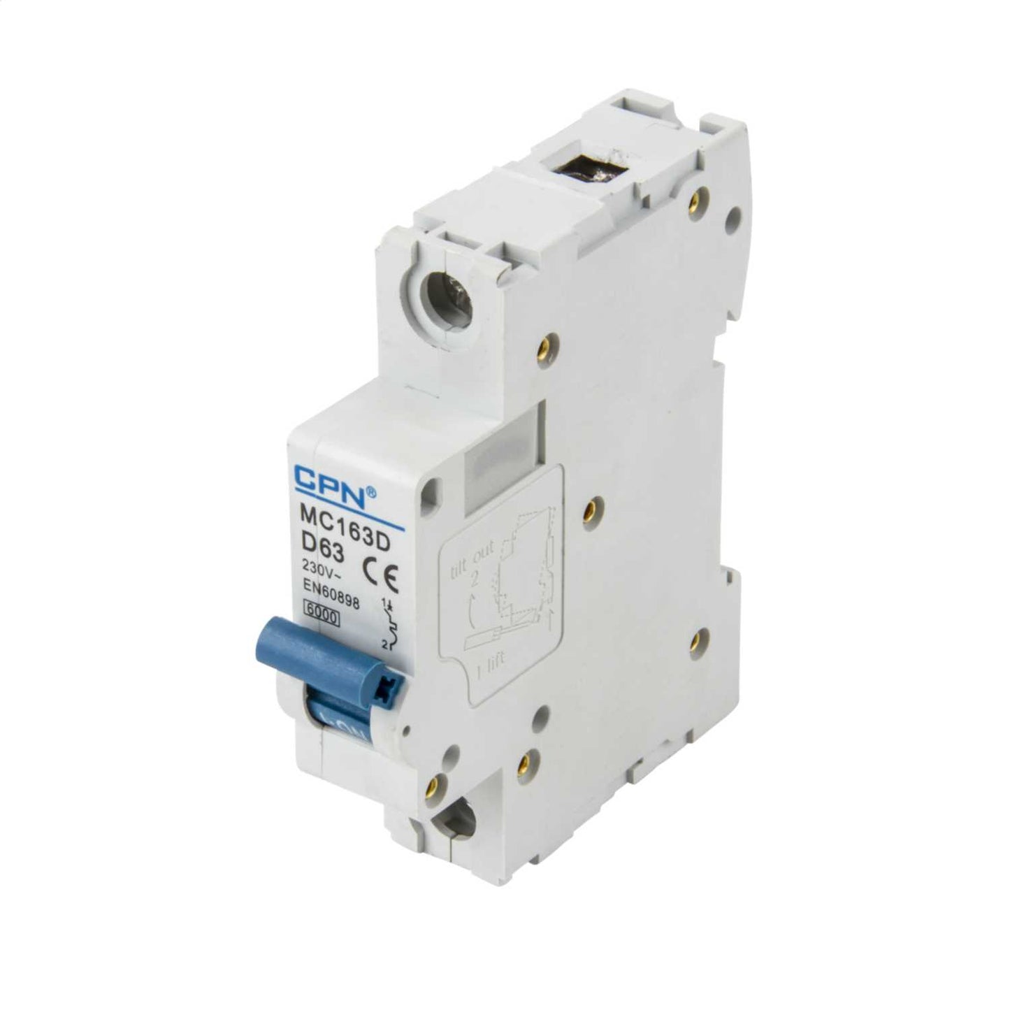 Cudis MC 63A Single Pole 6kA D Curve MCB