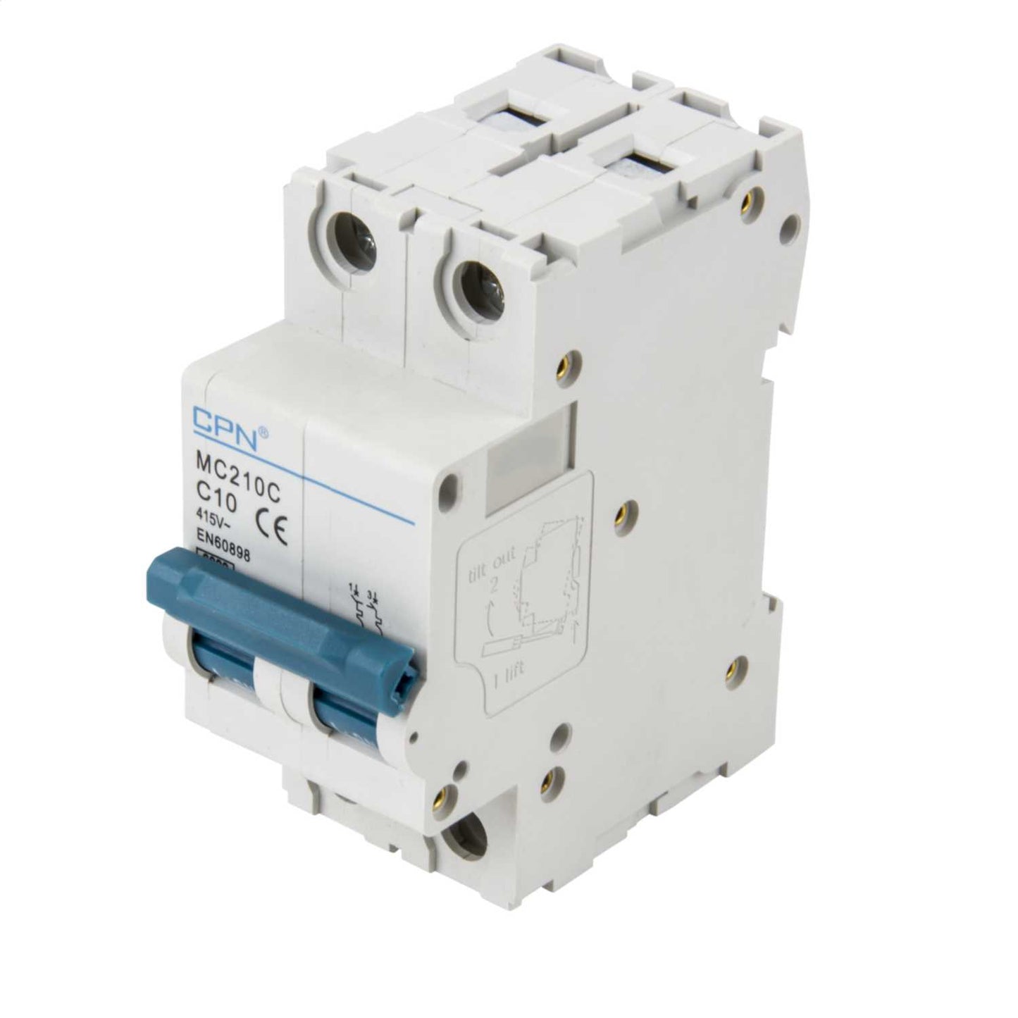 Cudis MC 10A Double Pole 6kA C Curve MCB
