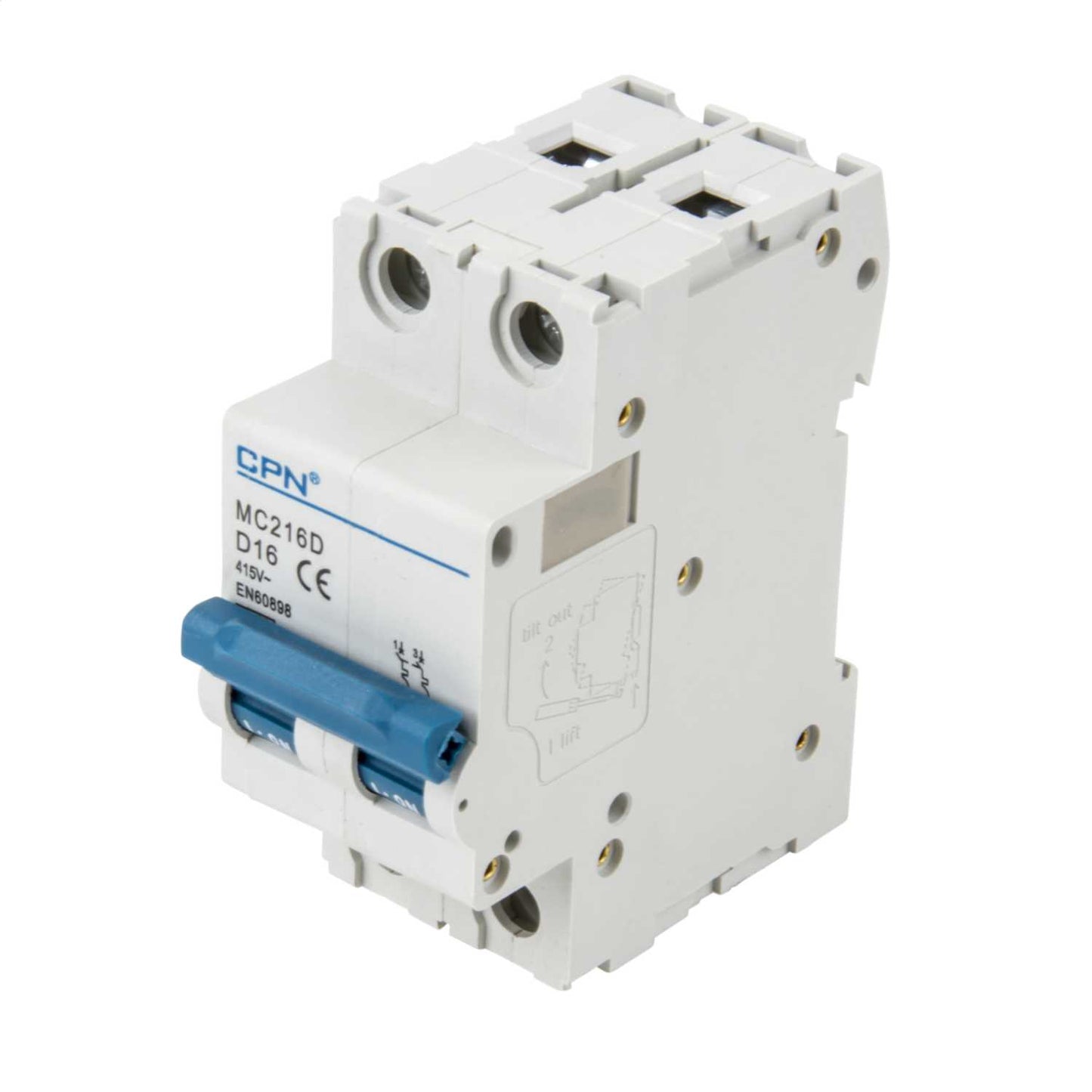 Cudis MC 16A Double Pole 6kA D Curve MCB