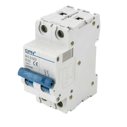 Cudis MC 32A Double Pole 6kA D Curve MCB