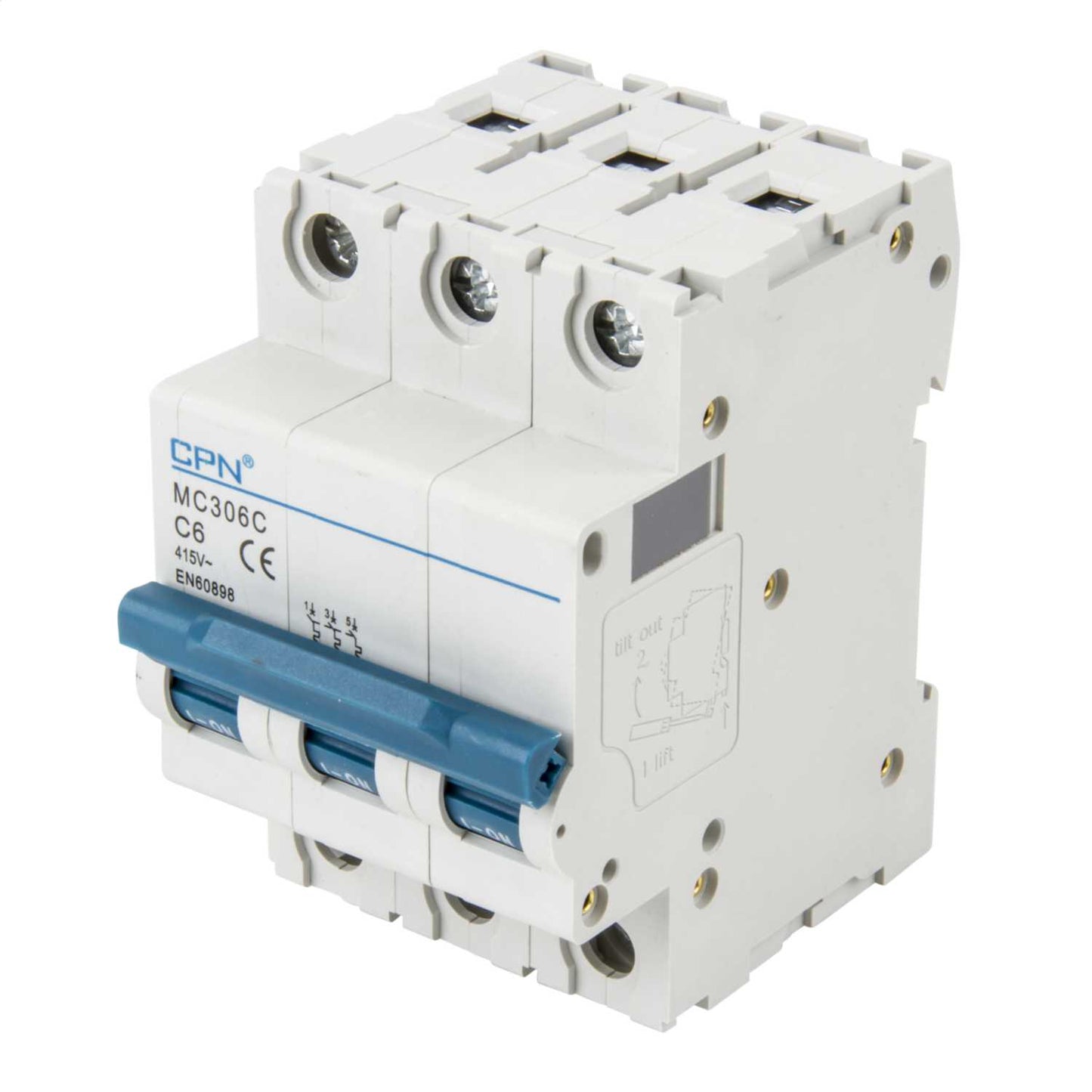 Cudis MC 6A Triple Pole 6kA C Curve MCB
