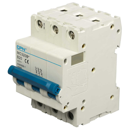 Cudis MC 20A Triple Pole 6kA B Curve MCB