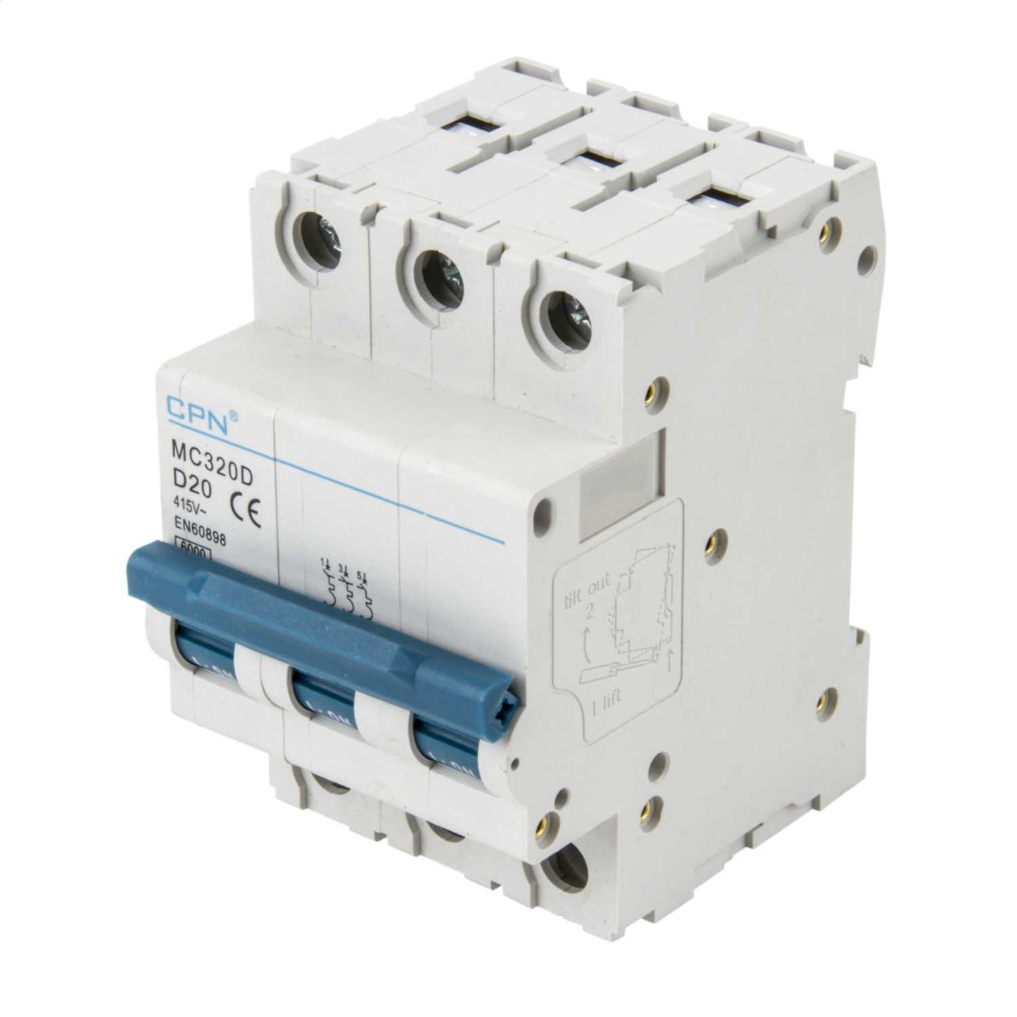 Cudis MC 20A Triple Pole 6kA D Curve MCB