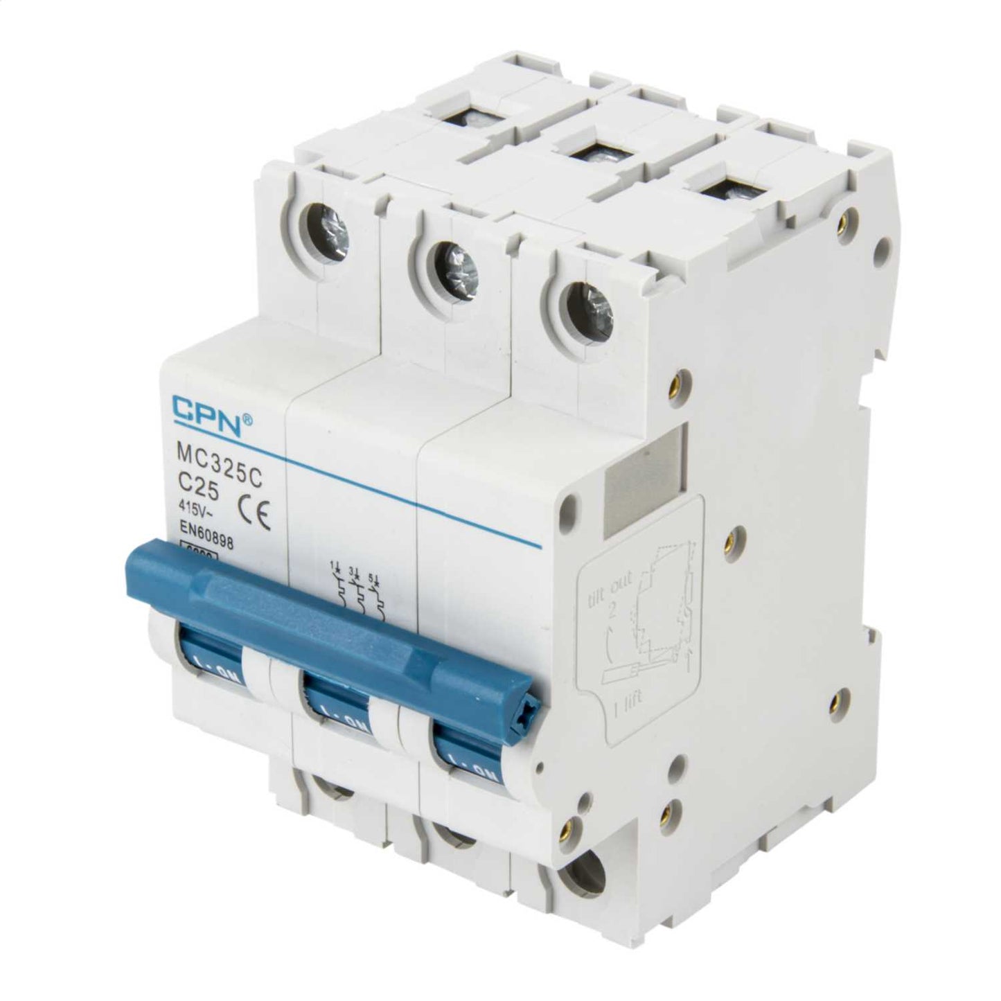 Cudis MC 25A Triple Pole 6kA C Curve MCB