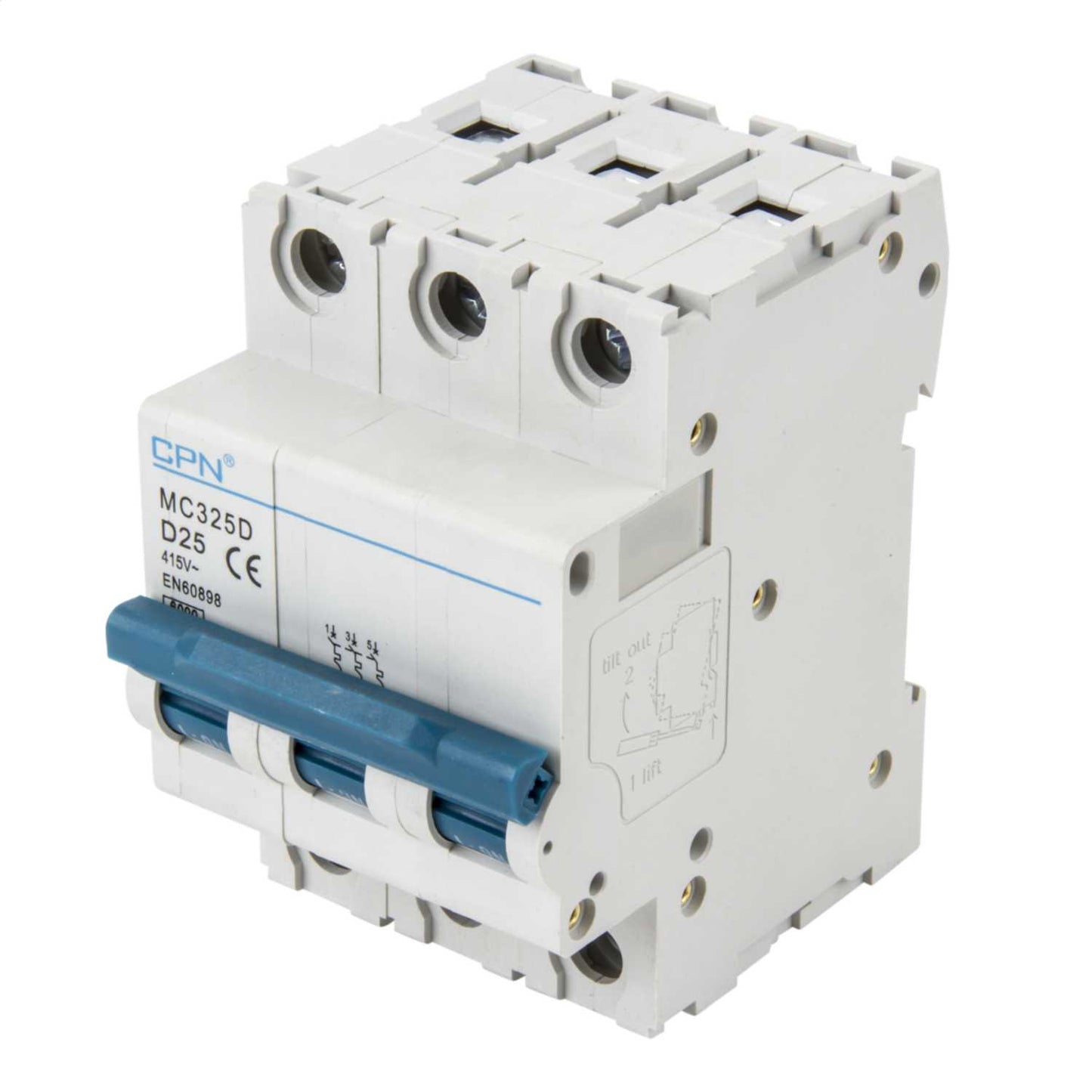 Cudis MC 25A Triple Pole 6kA D Curve MCB
