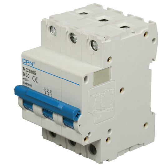 Cudis MC 50A Triple Pole 6kA B Curve MCB