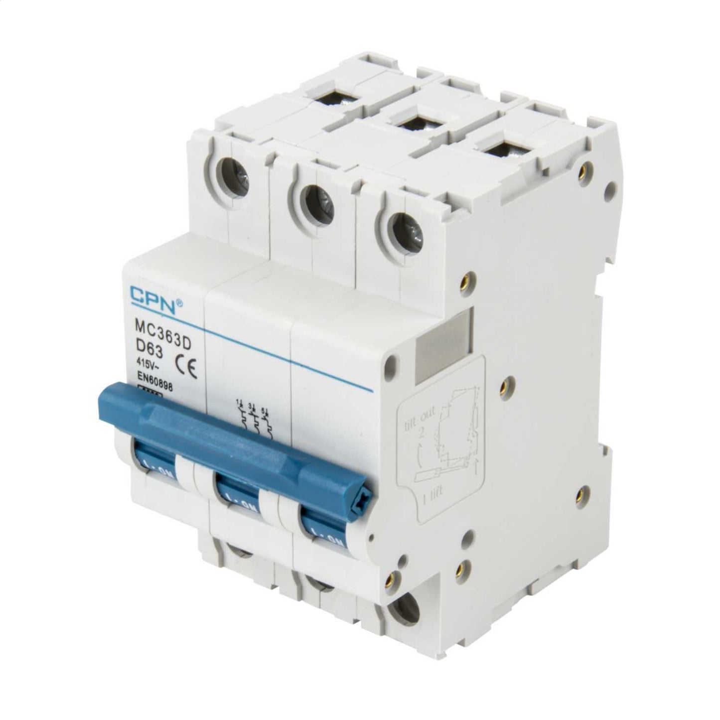 Cudis MC 63A Triple Pole 6kA D Curve MCB