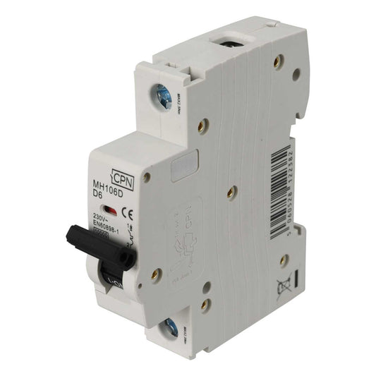 Cudis 6A Single Pole 10kA D Curve MCB