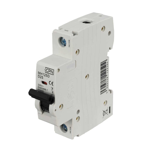 Cudis 25A Single Pole 10kA D Curve MCB