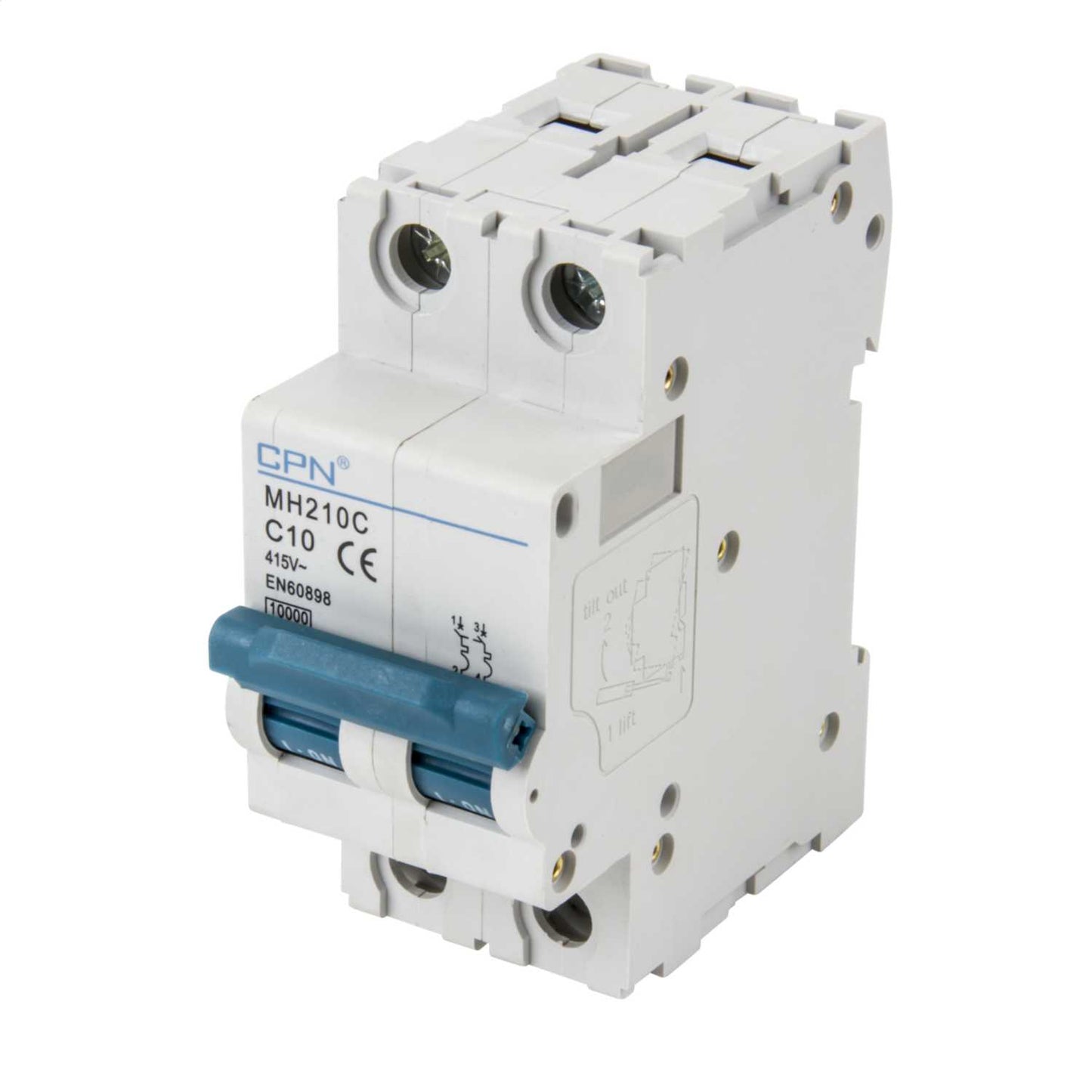 Cudis 10A Double Pole 10kA C Curve MCB