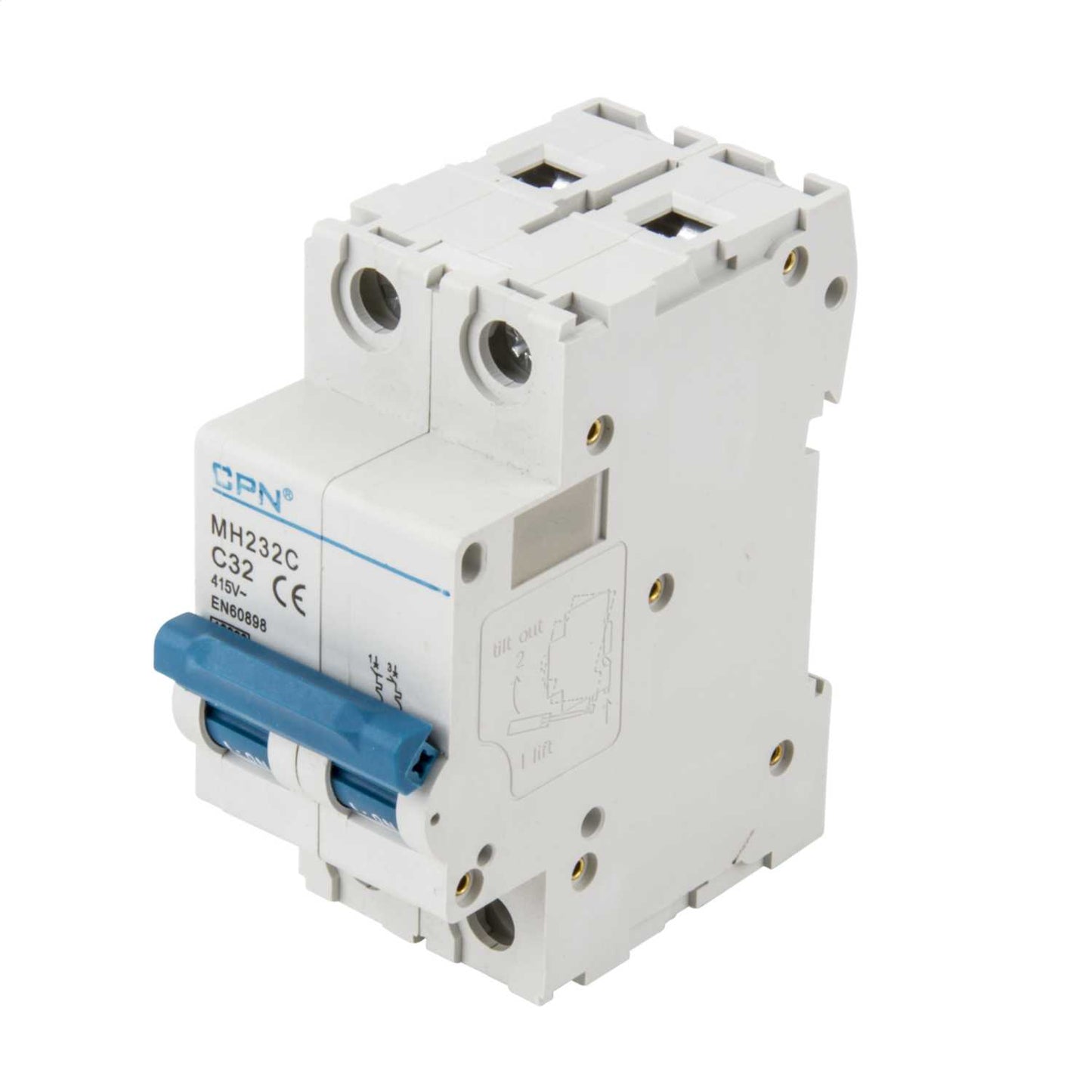 Cudis 32A Double Pole 10kA C Curve MCB