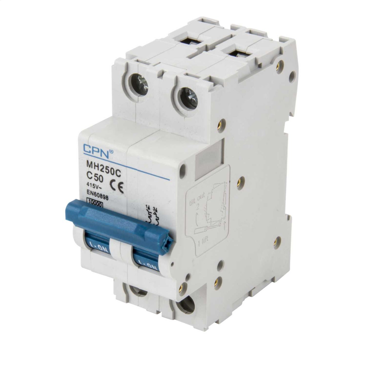 Cudis 50A Double Pole 10kA C Curve MCB