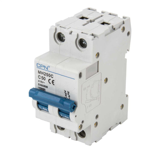Cudis 50A Double Pole 10kA C Curve MCB