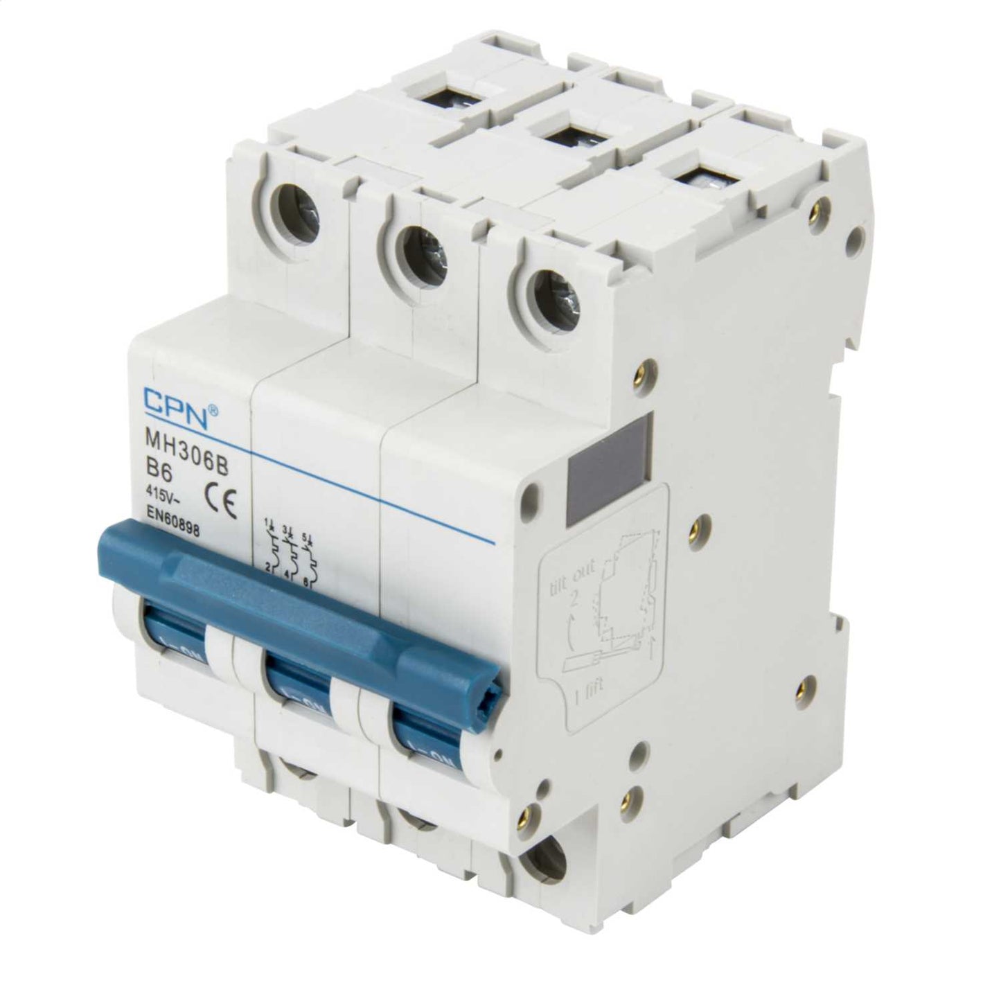 Cudis 6A Triple Pole 10kA B Curve MCB