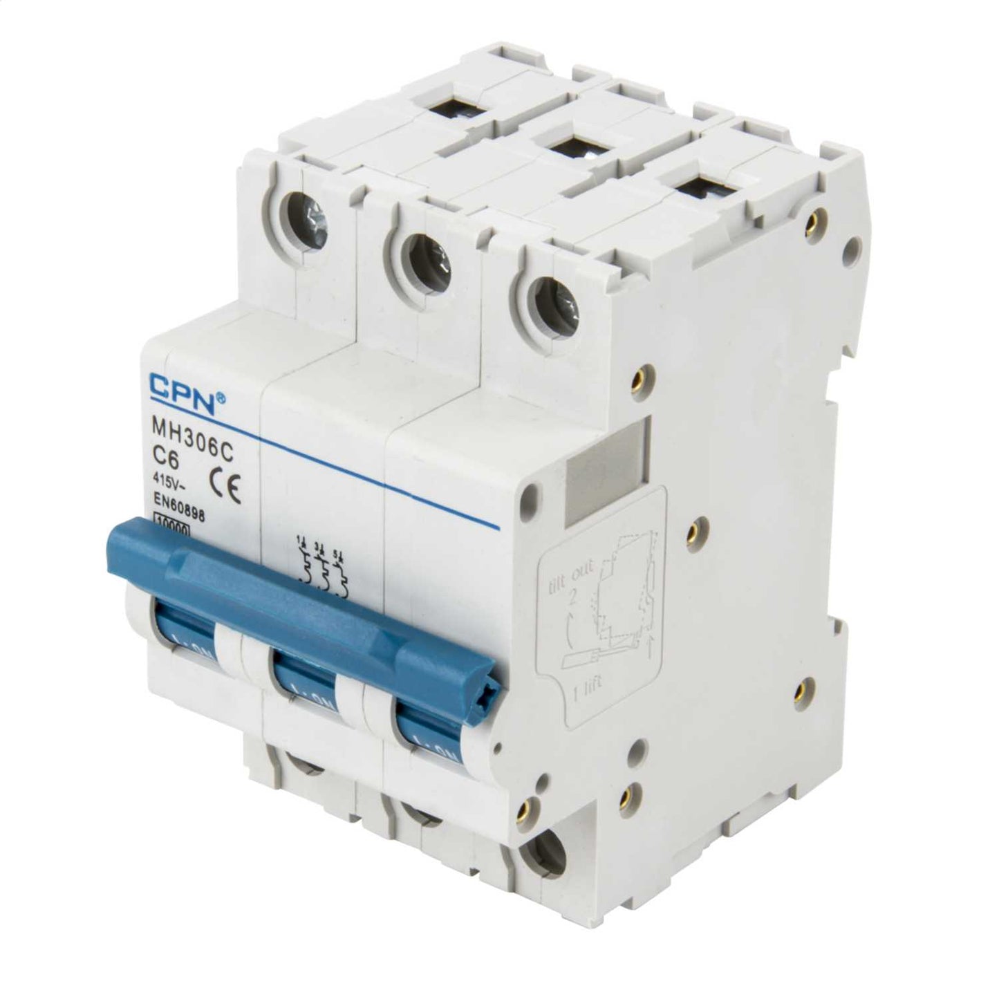 Cudis 6A Triple Pole 10kA C Curve MCB
