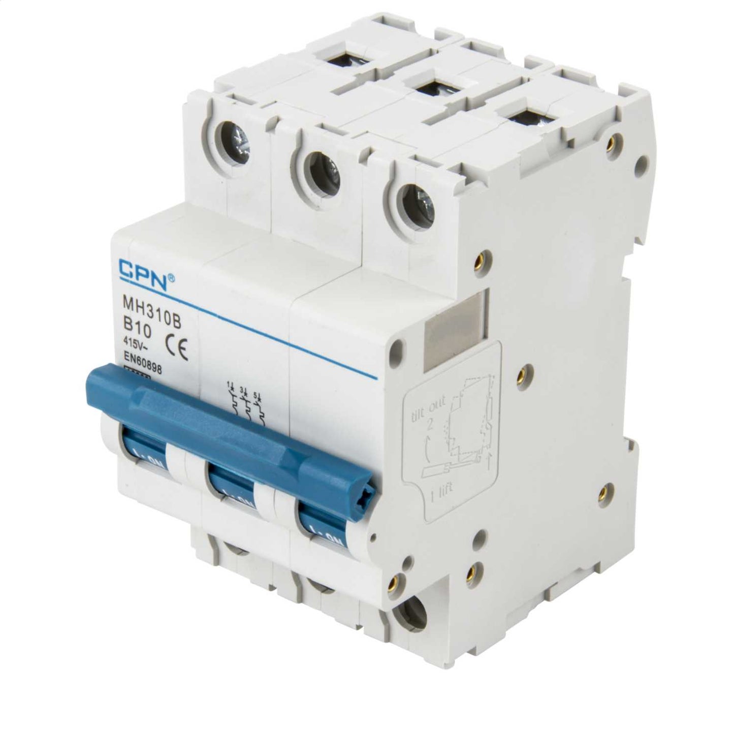 Cudis 10A Triple Pole 10kA B Curve MCB