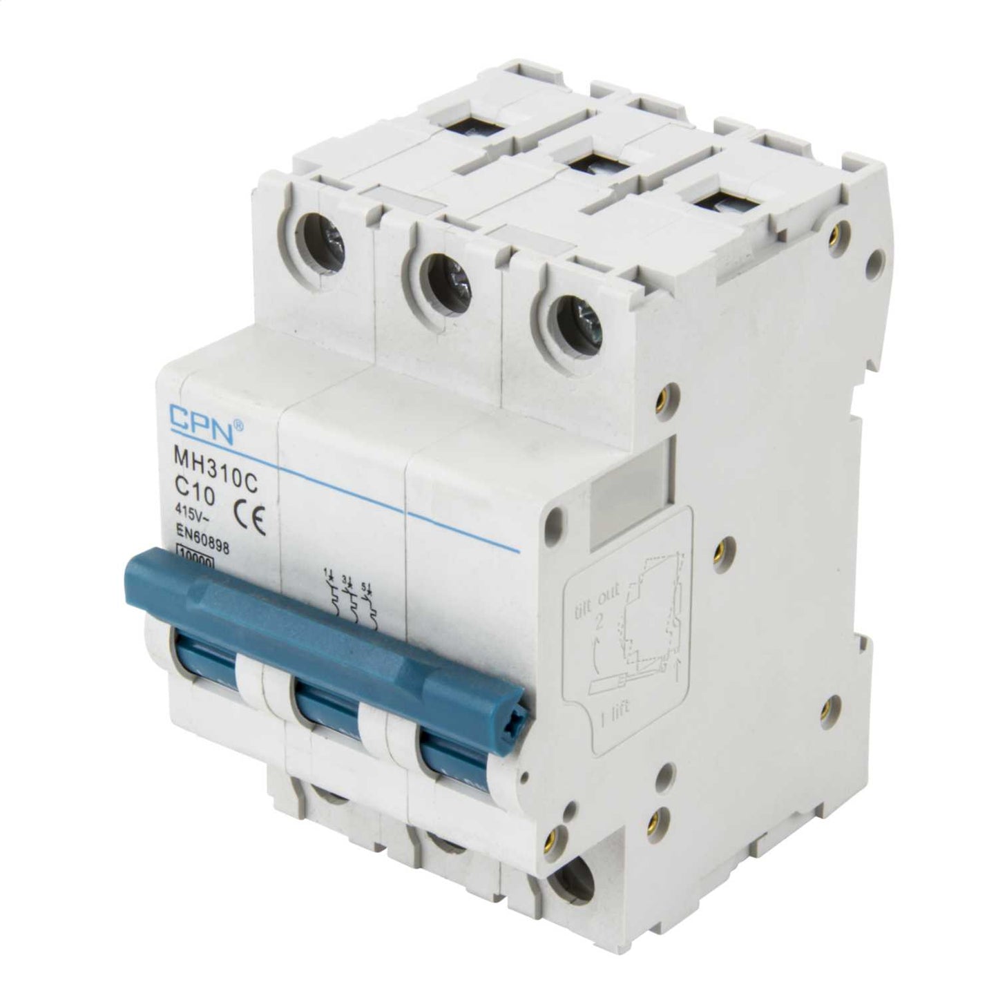Cudis 10A Triple Pole 10kA C Curve MCB