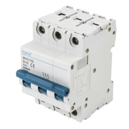 Cudis 10A Triple Pole 10kA D Curve MCB