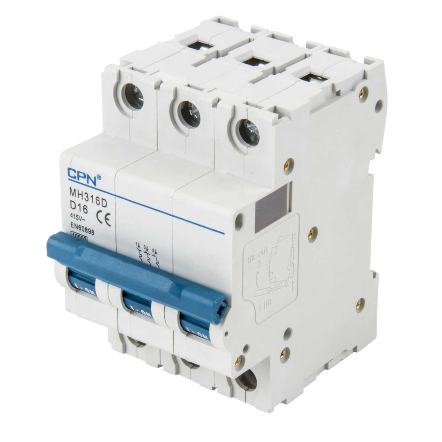 Cudis 16A Triple Pole 10kA D Curve MCB