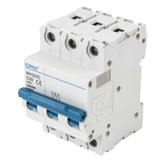 Cudis 20A Triple Pole 10kA C Curve MCB