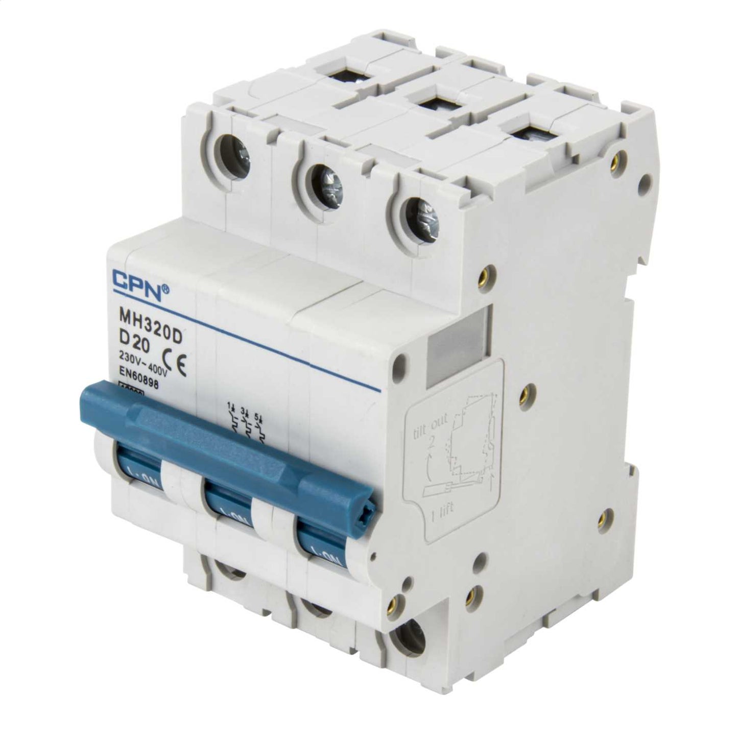 Cudis 20A Triple Pole 10kA D Curve MCB