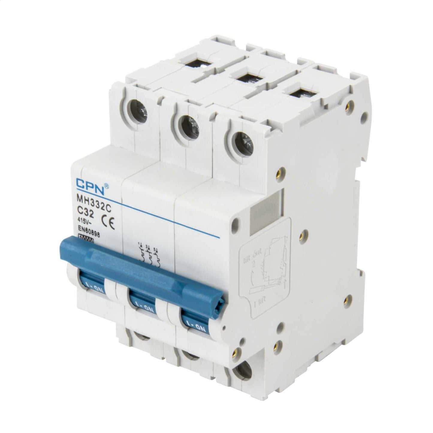 Cudis 32A Triple Pole 10kA C Curve MCB