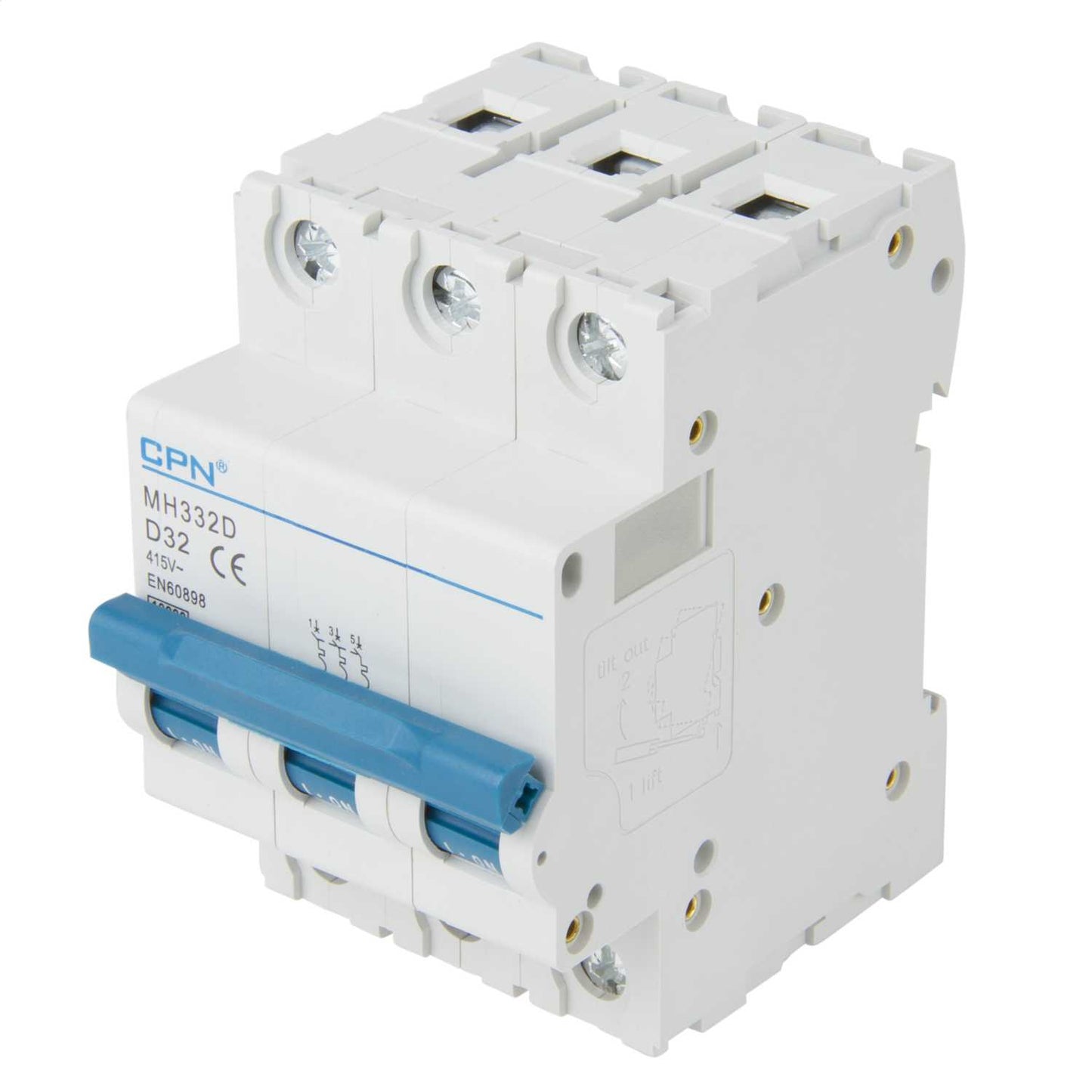 Cudis 32A Triple Pole 10kA D Curve MCB