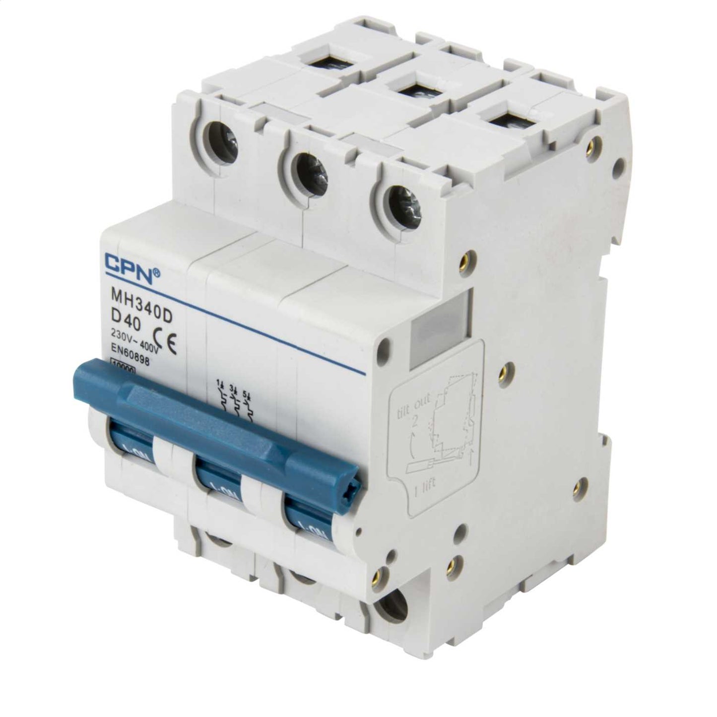 Cudis 40A Triple Pole 10kA D Curve MCB
