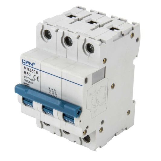 Cudis 50A Triple Pole 10kA B Curve MCB