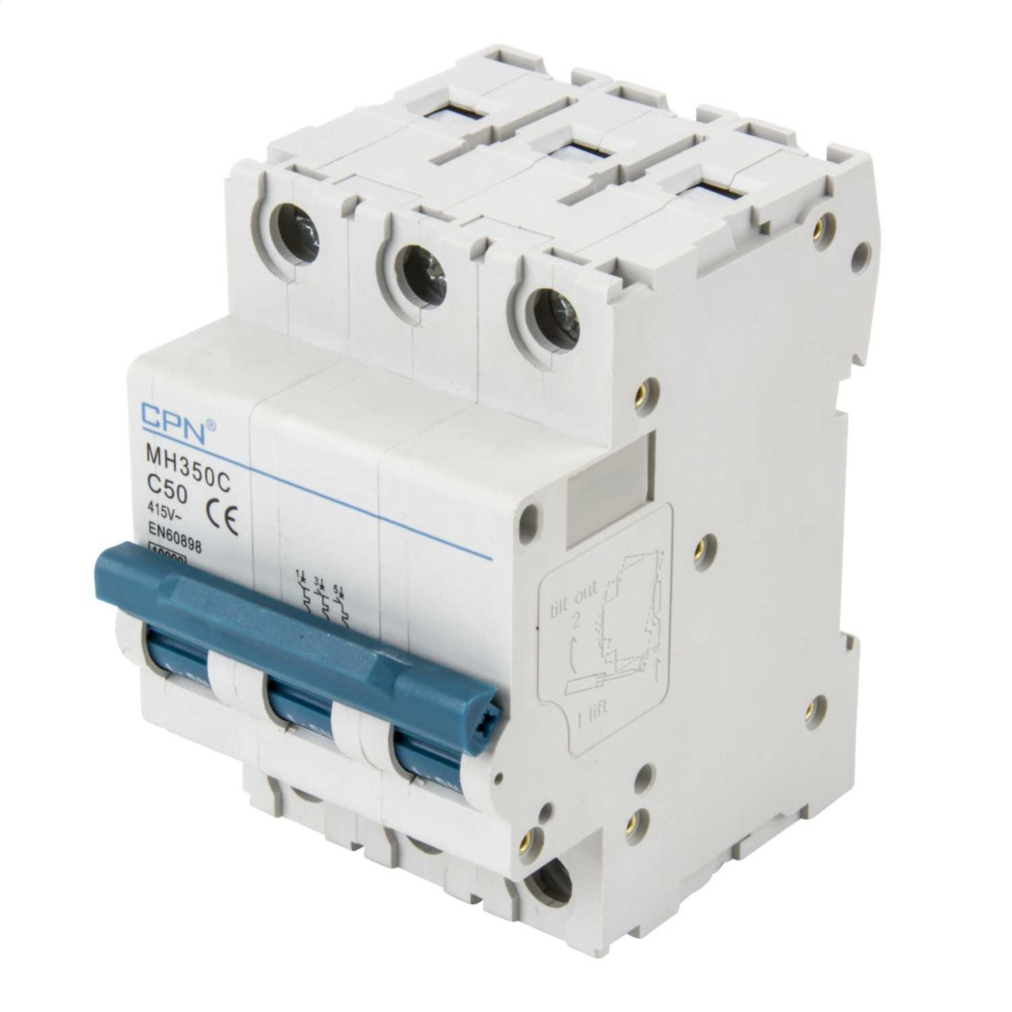 Cudis 50A Triple Pole 10kA C Curve MCB