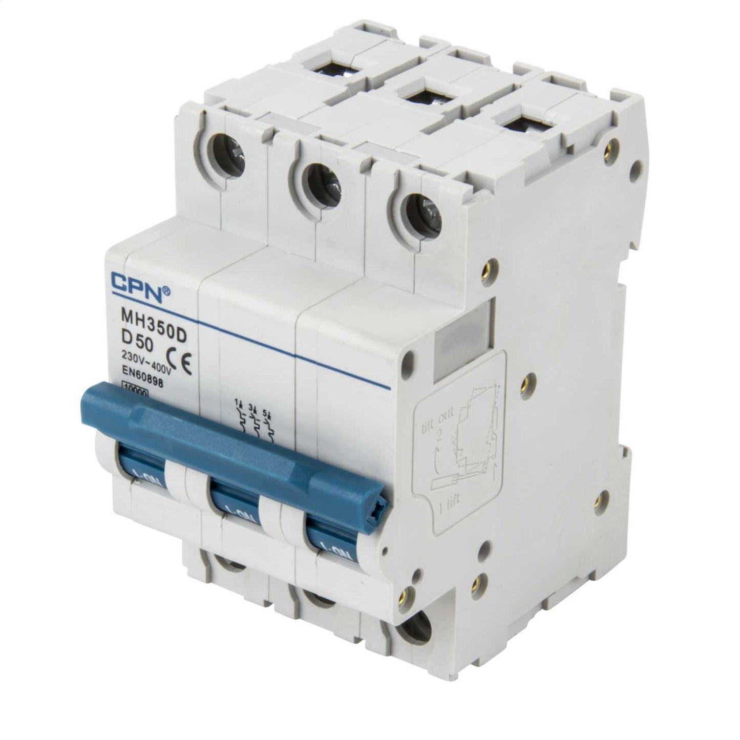 Cudis 50A Triple Pole 10kA D Curve MCB