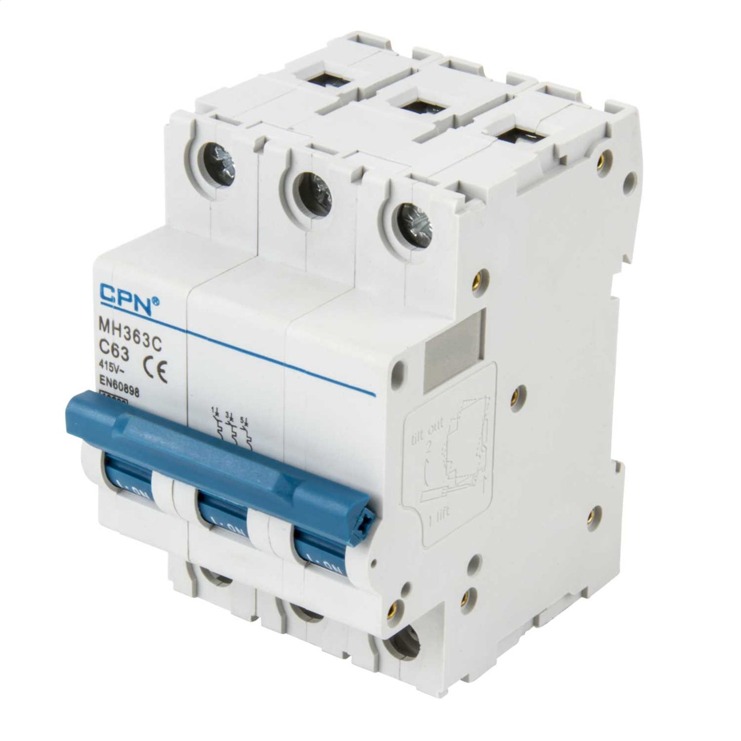 Cudis 63A Triple Pole 10kA C Curve MCB