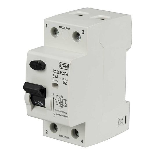 Cudis 63A 2 Pole 30mA Type A RCD