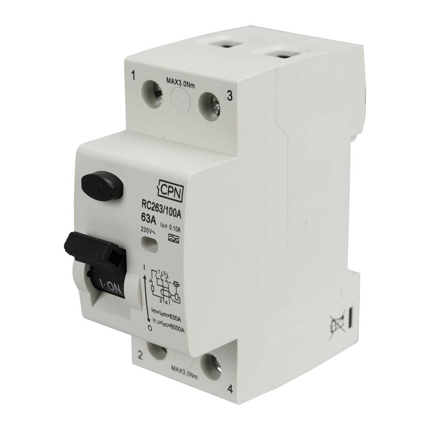 Cudis 63A 2 Pole 100mA Type A RCD