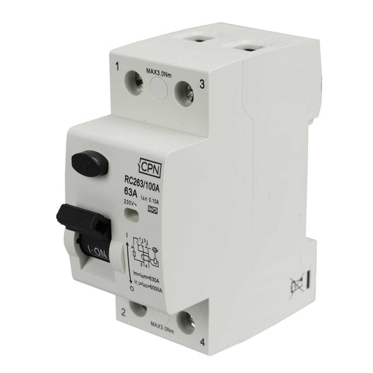 Cudis 63A 2 Pole 100mA Type A RCD