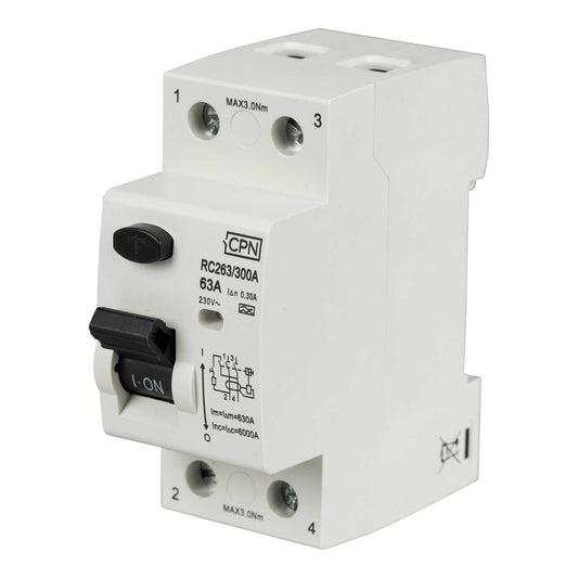Cudis 63A 2 Pole 300mA Type A RCD