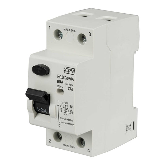 Cudis 80A 2 Pole 30mA Type A RCD